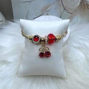 Cherry Pop Champagne Bracelet Charm